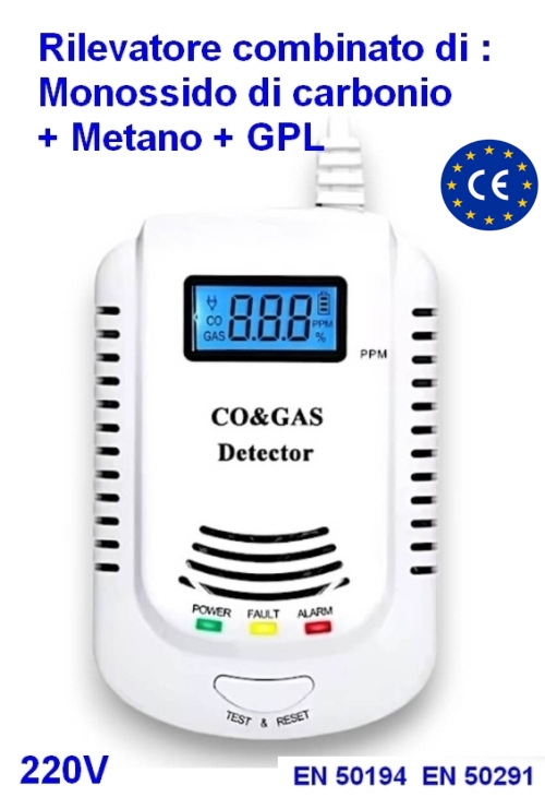 Certified Combi CO + CH4 + LPG Detector